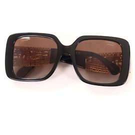 Chanel COCO Mark Square Sunglasses Eyewear Black