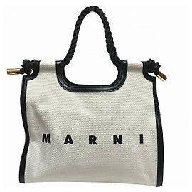 Marni Marcel Canvas Tote Bag White