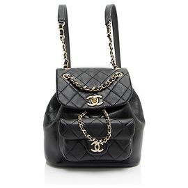Chanel Glazed Calfskin Duma Small Backpack Black