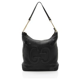 Bolsa de Ombro Apollo em Couro de Bezerro Embossado GG da Gucci Preto