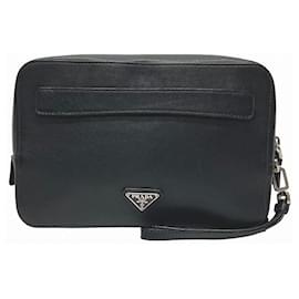 Prada-Prada VR0052 Travel Pouch Clutch Bag-Black