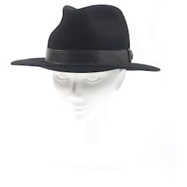 Hermès-Hermes Button Fedora Lapin Fedora-Black