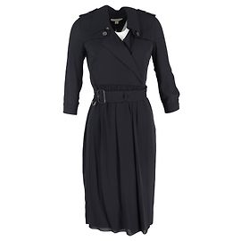 Abito Trench Agatha Burberry in Seta Nera Nero