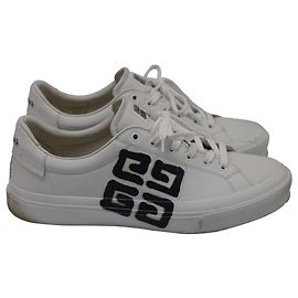 Baskets Givenchy City Sport 4G en cuir de veau blanc Blanc Écru