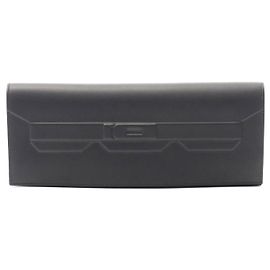 Clutch Birkin Shadow de couro da Hermès Preto