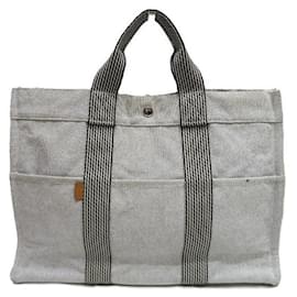 Hermès-Hermes New Fourre Tout Canvas Tote Bag-Blue