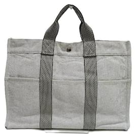 Hermès-Hermes New Fourre Tout Canvas Tote Bag-Blue