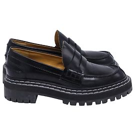 Proenza Schouler Mokassins mit dicker Sohle aus schwarzem Leder Schwarz