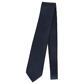 Hermès-Hermès H Pattern Tie in Navy Blue Silk-Blue,Navy blue