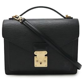 Louis Vuitton Epi Monceau Handtasche Schwarz