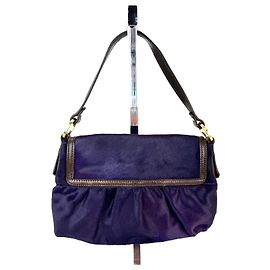 Bolsa de ombro Fendi em pelo de bezerro pequeno chef roxa Roxo