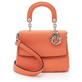 Dior Mini Bolsa Be Dior em Couro de Bezerro Rosa Pescaria