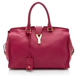 Saint Laurent Calfskin Classic Cabas Y Medium Tote Pink