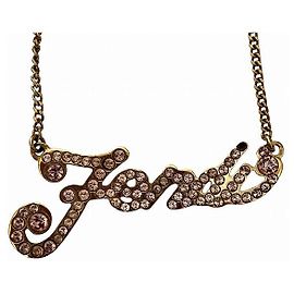 Fendi Logo Halskette Silber Metallisch