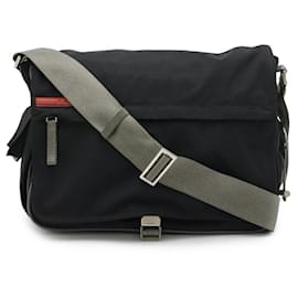 Prada-Prada Nylon Shoulder Messenger Bag Black-Black