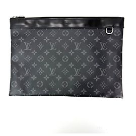 Pochette Clutch Bag Louis Vuitton Monogram Eclipse Nero Discovery GM Nero