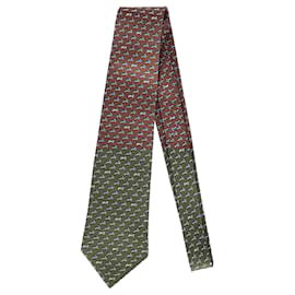 Hermès-Hermès Rabbit Print Tie in Multicolor Silk-Multiple colors