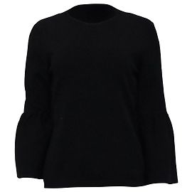 Valentino Garavani Valentino Pullover mit Glockenärmeln aus schwarzer Wolle Schwarz