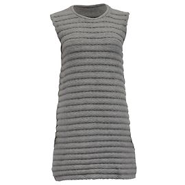 Akris Gestricktes Mini-Kleid aus Grauer Wolle Grau