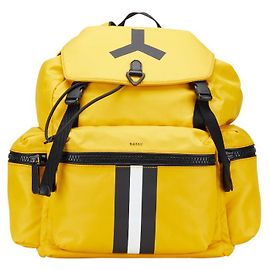 Bally Crew Nylon Leather Backpack Yellow