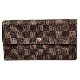 Cartera Larga Damier Sarah de Louis Vuitton Castaño