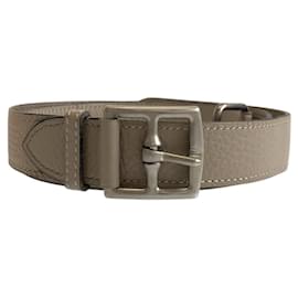 Hermès-Hermes Etrivière Togo Belt-Brown,Beige