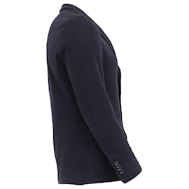 Ermenegildo Zegna-Z Zegna Single-Breasted Blazer with Pockets in Navy Blue Wool-Blue,Navy blue