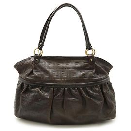 Sac de chef en cuir Fendi Marron