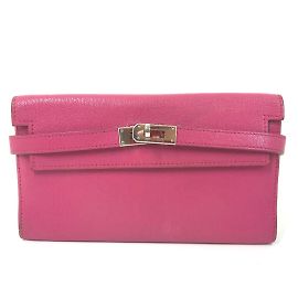 Hermès Kelly Lange Geldbörse in Rosa Pink