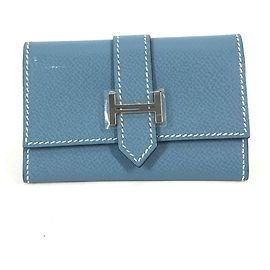 Hermès Hermes Bearn Business Card Case Blue