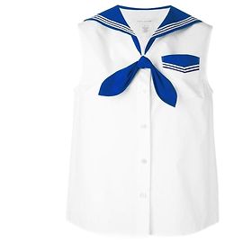 Camicia Marc Jacobs Bianca e Blu in Stile Marinaio in Cotone Bianco Blu