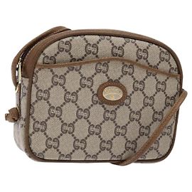 Borsa a Spalla GUCCI GG Plus Supreme PVC Beige Oro Auth sw1190 Beige D'oro