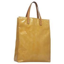 LOUIS VUITTON Sac à main Monogram Vernis Reade MM Beige M91141 LV Auth sw1119 Beige