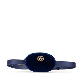 Bolsa transversal acolchoada Gucci GG Marmont Azul