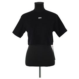 Off White Camiseta negra de algodón Negro