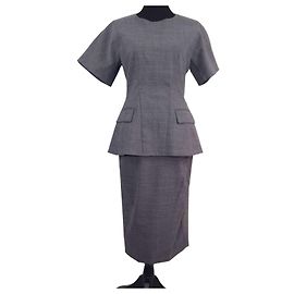 Sportmax Peplum-Bleistiftkleid Grau