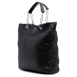 Dior-Dior Black Large Woven Lambskin Lady Dior Soft Shopping Tote-Black