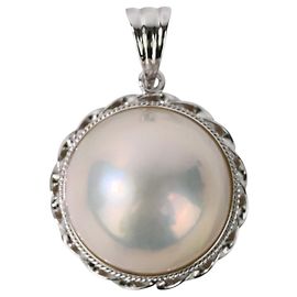 Tasaki Mabe-Perlenanhänger Au585 Silber Metallisch