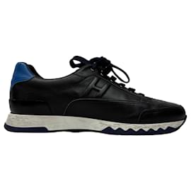 Hermès-Hermès Trail Lace Up Sneakers in Navy Blue Leather -Blue,Navy blue
