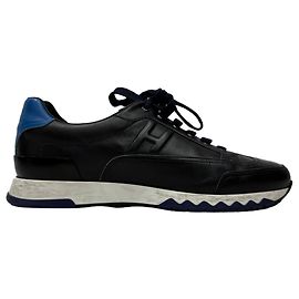 Sneakers con lacci Hermès Trail in pelle blu navy Blu Blu navy