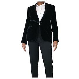 Dolce & Gabbana Schwarzer Samtblazer - Größe UK 14 Schwarz