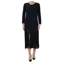 Céline Robe frangée bleu marine - taille UK 10 Bleu