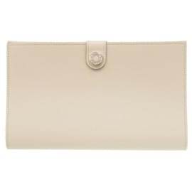 Hermès-Hermès R.M.S. Tuttenman Evercolor Nata Long Wallet-White,Beige