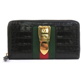 Gucci Men's Long Bill Wallet in Black Leather Black