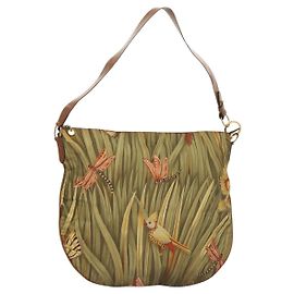 Borsa a Spalla Salvatore Ferragamo Nylon Verde Oro Auth sw1112 D'oro Verde