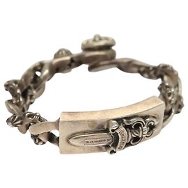 Bracciale Clip Fancy Dagger ID Chrome Hearts Ag925 8 telai Argento Auth 132978M Argento