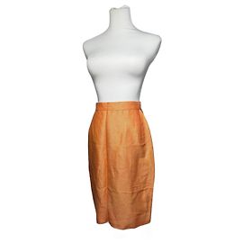 Falda de lino vintage Fendi M naranja Naranja
