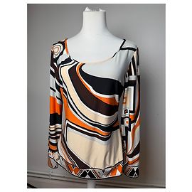 Emilio Pucci Sweatshirt Vintage Pucci Soie M Orange Orange