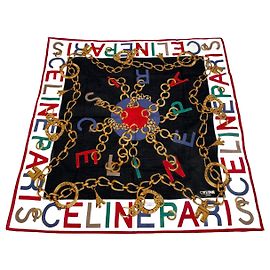 Céline Vintage Celine Paris Seidenschal Mehrfarbig Mehrfarben