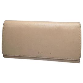 Céline Vintage Celine Paris Leather wallet beige Beige